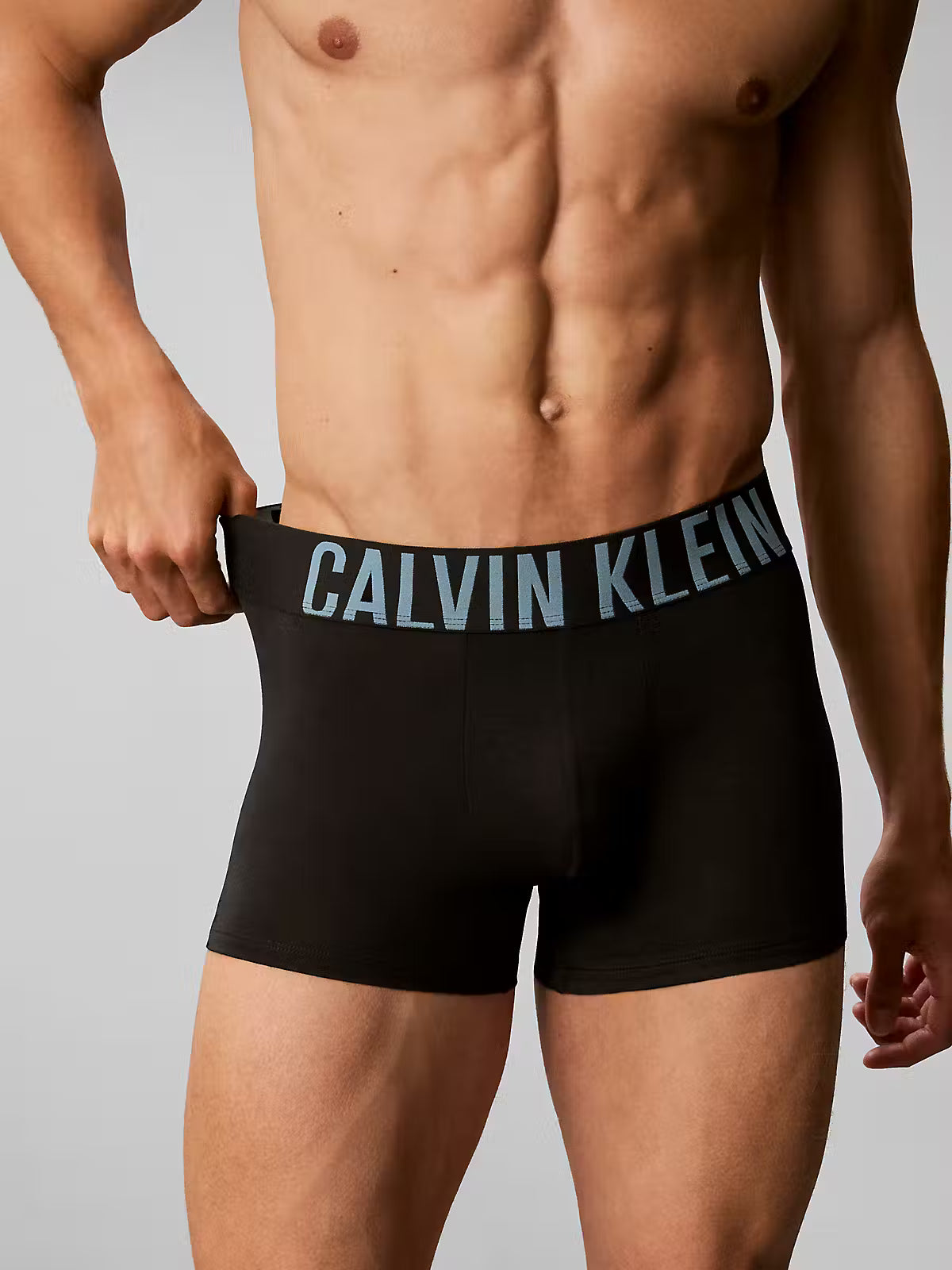 Calvin Klein Intense Power 3 Pack Trunks – JF6 cotton stretch waistband detail