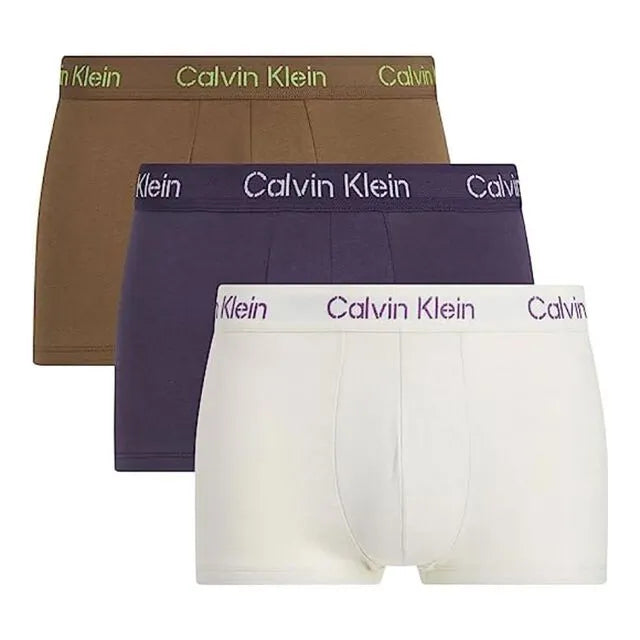 Calvin Klein Cotton Stretch Low Rise Stencil Logo Waistband Trunks, Pack of  3