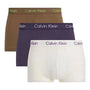 Calvin Klein 3 Pack Low Rise Trunks Cotton Stretch - Bone White/Navy/Coffee