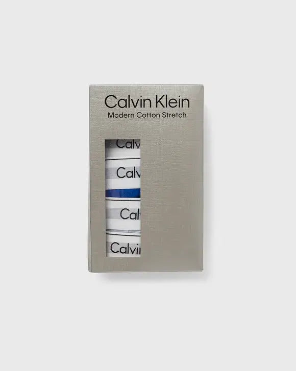 Calvin Klein 5 Pack Modern Cotton Low Rise Trunks - Blue/ White/Grey/Burgundy