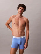 Calvin Klein 3 Pack Boxer Briefs – ICON Modal Mesh Underwear, Black/Beige/Blue
