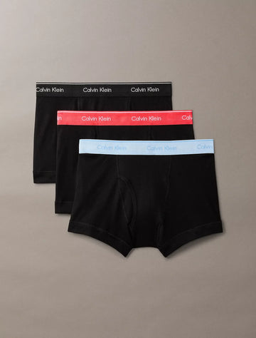 Calvin Klein Cotton Classics 3 Pack Trunks with Fly