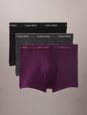 Calvin Klein Cotton Classics 3 Pack Trunks with Fly