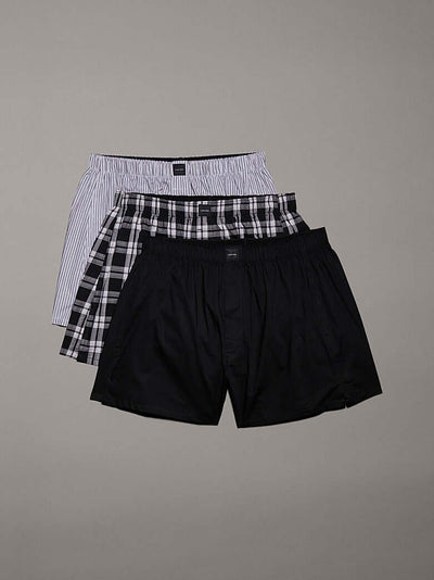 Calvin Klein 3 Pack Woven Boxers – Classic Cotton Comfort