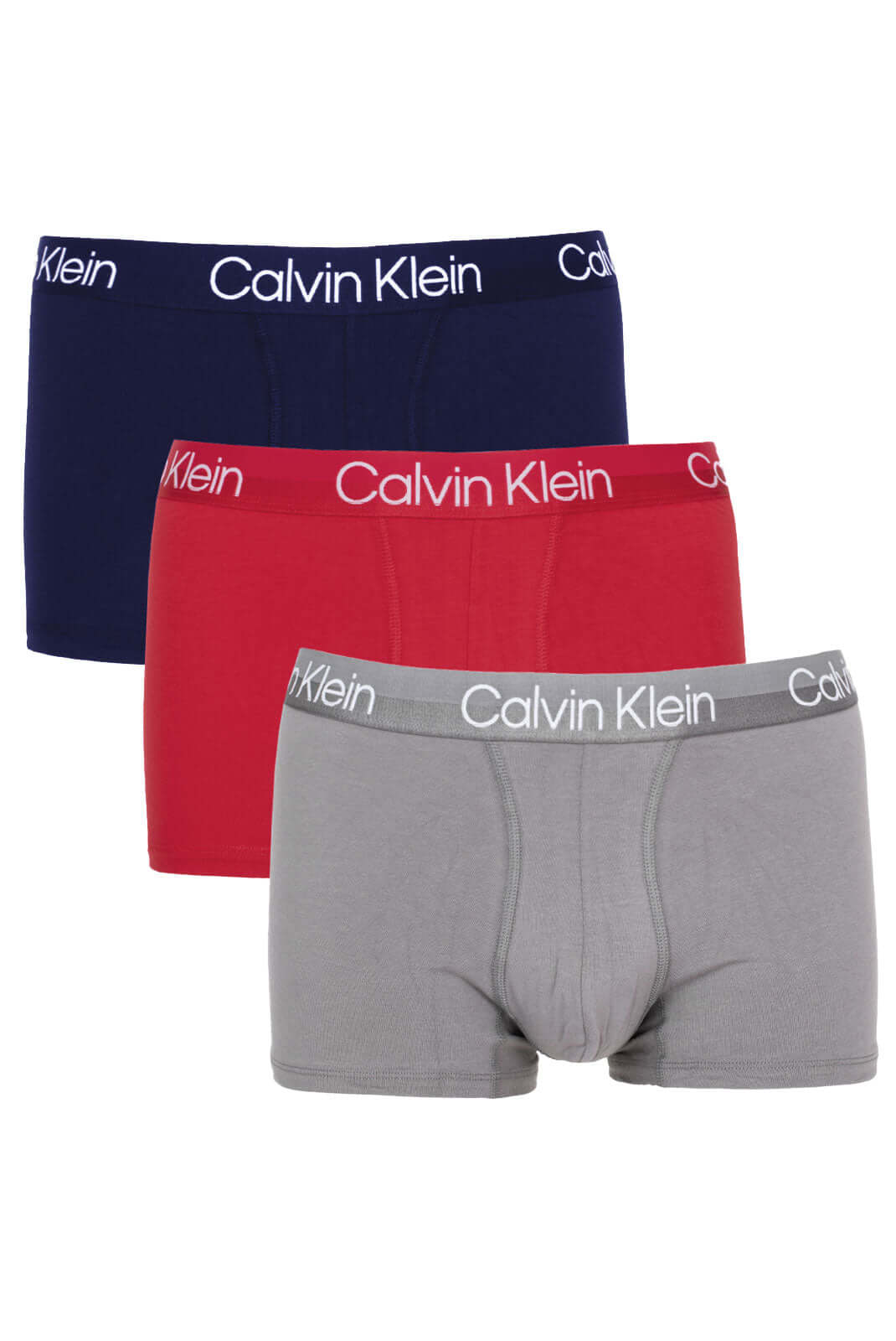 Calvin Klein 3 Pack Modern Structure Trunk - Navy / Red / Grey