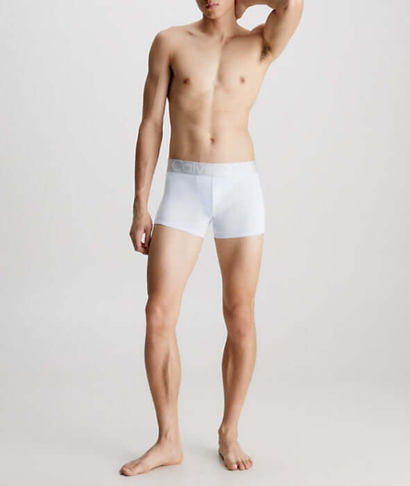 Calvin Klein 3 Pack Trunks Steel Cotton - Arctic Ice / Red Clay / Charcoal Grey