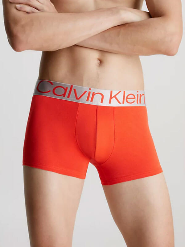 Calvin Klein 3 Pack Trunks Steel Cotton - Arctic Ice / Red Clay / Charcoal Grey