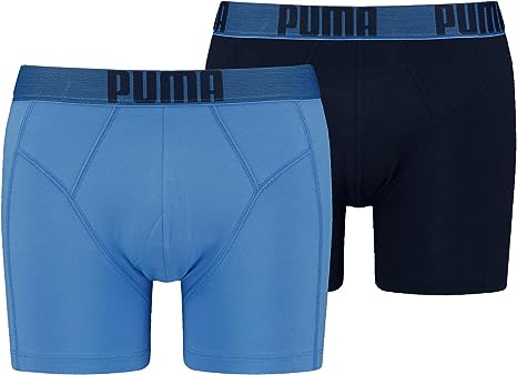 Puma Men New Pouch 2 Pack Boxers - Regal Blue / Black