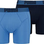 Puma Men New Pouch 2 Pack Boxers - Regal Blue / Black