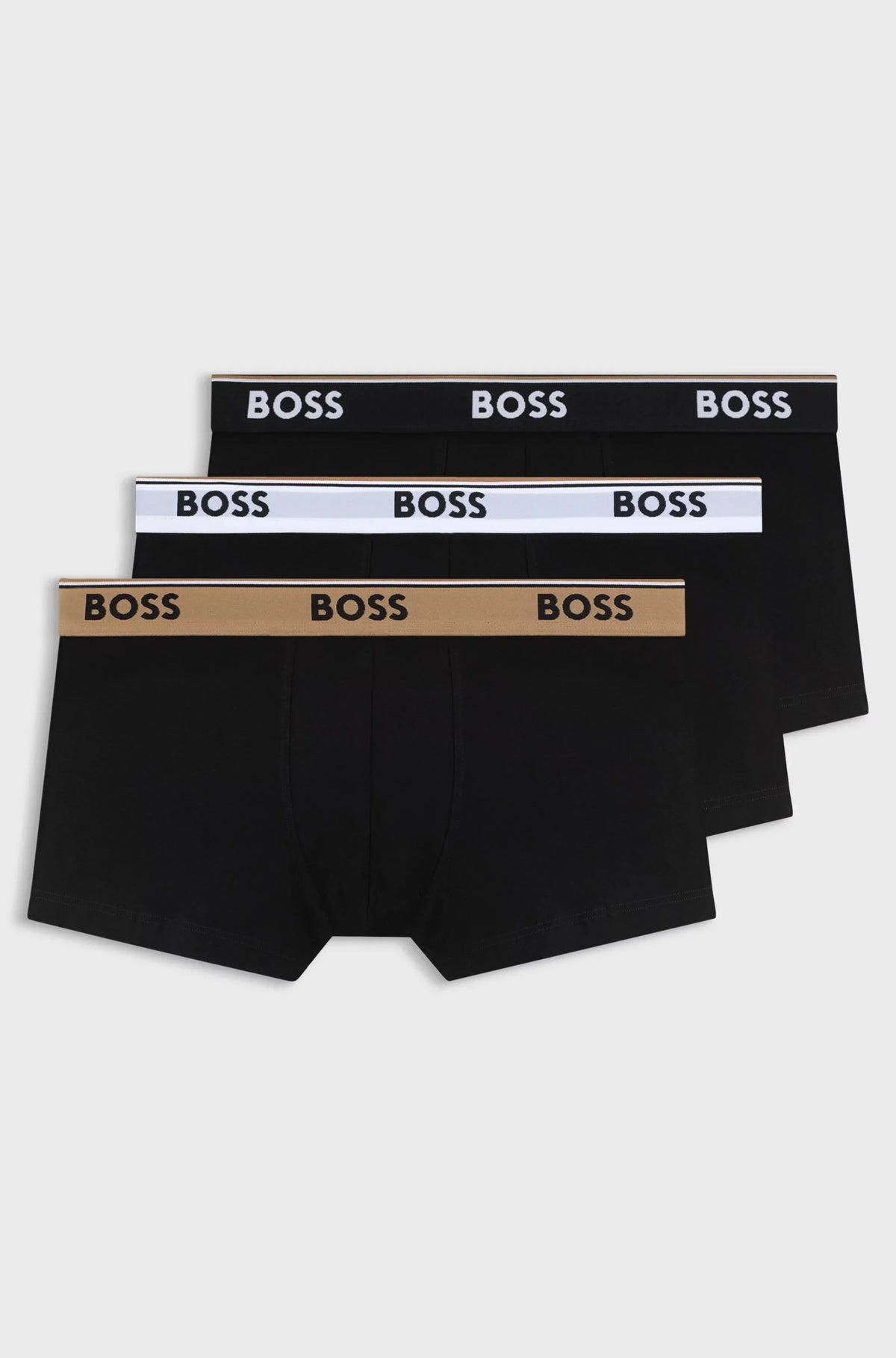 BOSS Power 3 Pack Stretch Cotton Trunks - Black