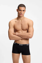 BOSS Power 3 Pack Stretch Cotton Trunks Black - model view