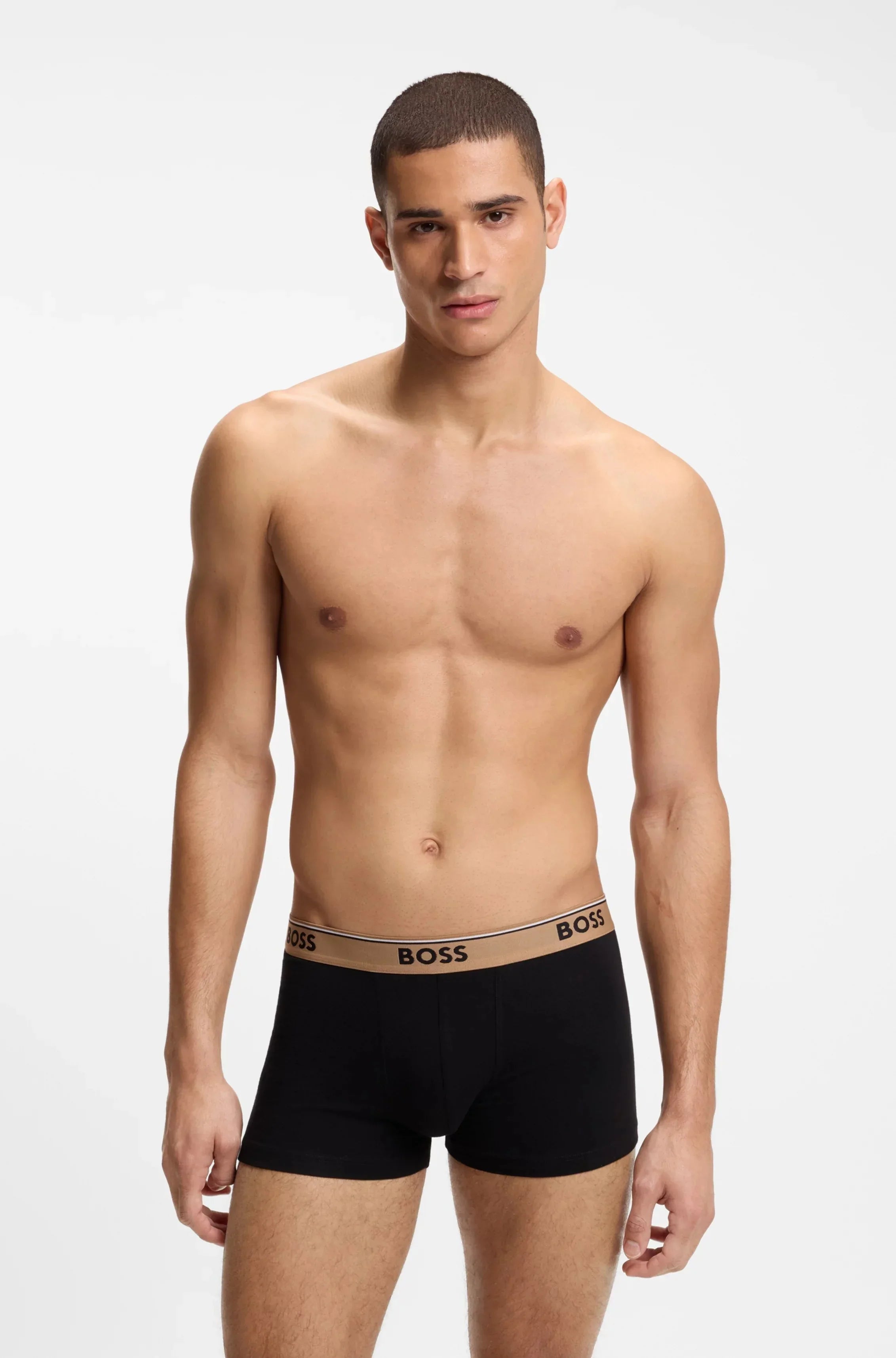 BOSS Power 3 Pack Stretch Cotton Trunks Black - model