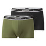 Tom Tailor Men's Pants 2 Pack Cotton Stretch Trunks- Green/Black
