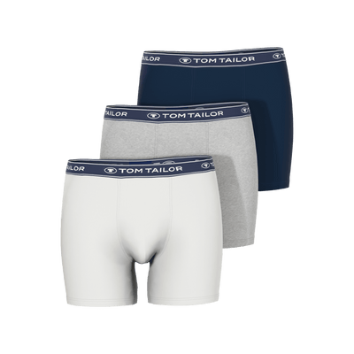 Tom Tailor Men’s 3 Pack Cotton Stretch Boxer Briefs – White, Grey, Navy