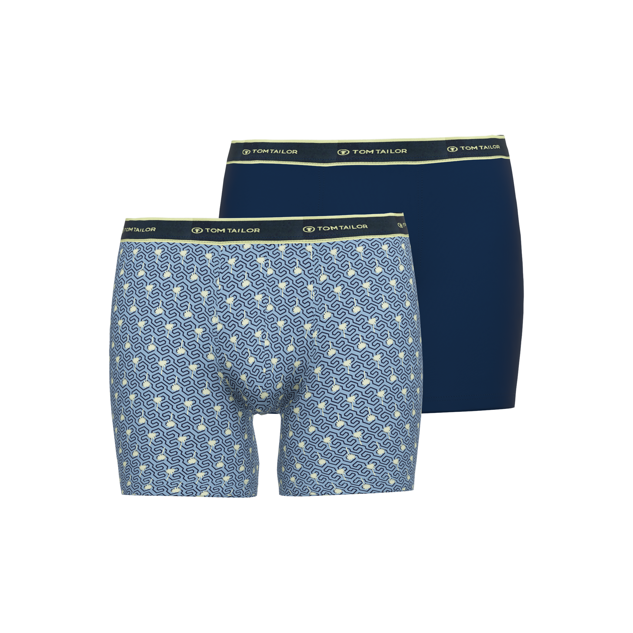 Tom Tailor Men's 2 Pack Cotton Stretch Long Boxer Briefs - Blue AllOver
