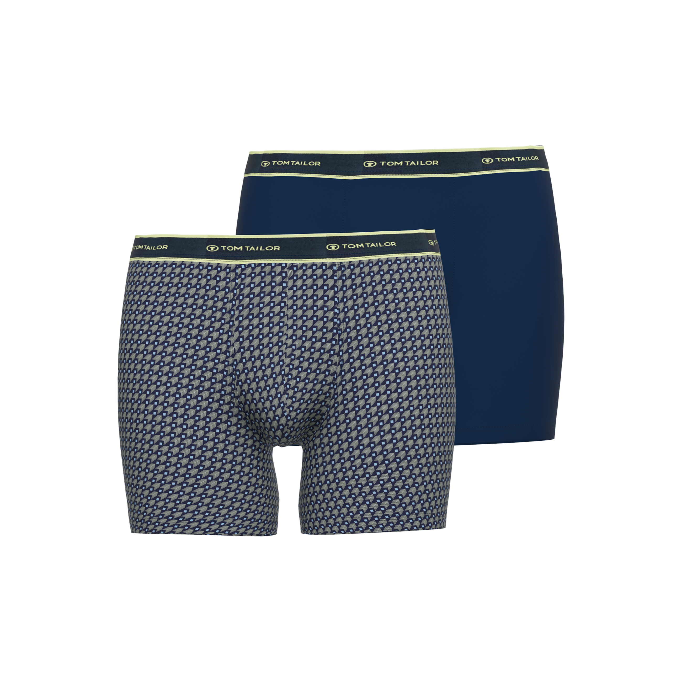 Tom Tailor Men's 2 Pack Cotton Stretch Long Boxer Briefs - Blue Print