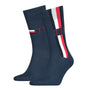 Tommy Hilfiger Men 2 Pack Iconic Stripes Socks (Navy)