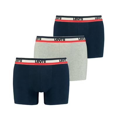Levi's Sportswear Logo Men's Boxer Briefs 3 Pack - Navy Grey Melange