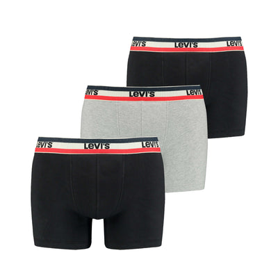 Levi's Sportswear Logo Men's Boxer Briefs 3 Pack - Black Grey Melange