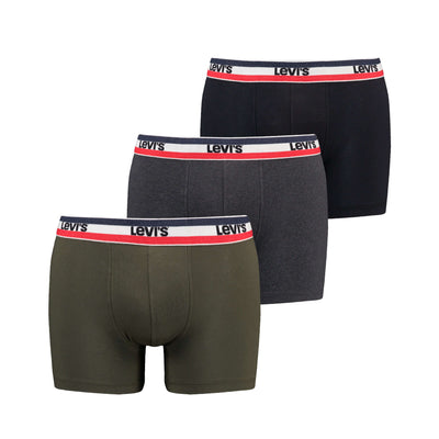 Levi's Sportswear Logo Men's Boxer Briefs 3 Pack - Khaki/Grey/Black