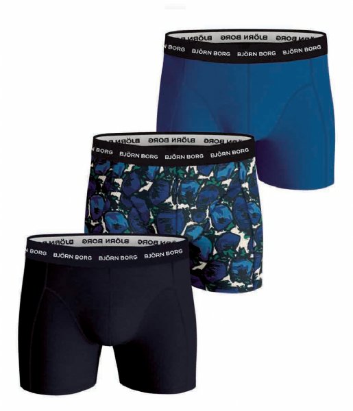 Björn Borg 3 Pack Essential Boxer - Blue/Navy/Print