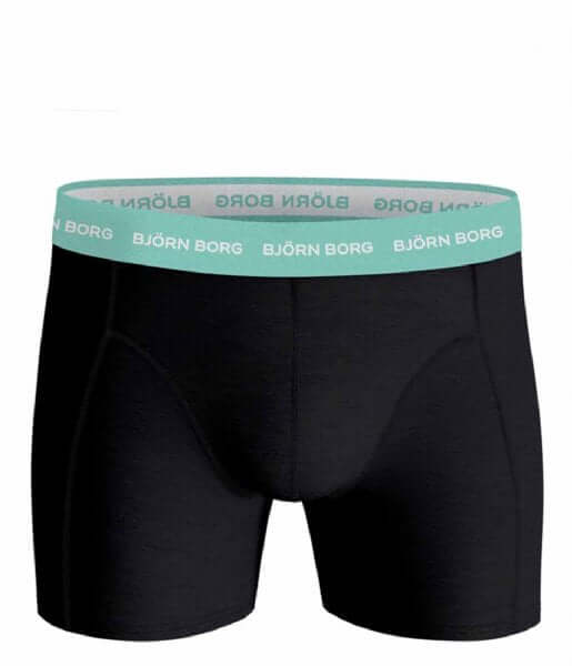 Björn Borg 5 Pack Essential Boxer - Black with Coloured Waistbands