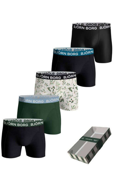 Björn Borg 5 Pack Cotton Stretch Boxers | Christmas Gift Pack