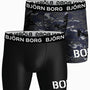 Björn Borg Performance Boxer 2 Pack - Black /Blue Print
