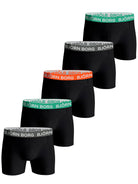 Bjorn Borg Cotton Stretch Boxer 5 pack - Black With Coloured Waistbands