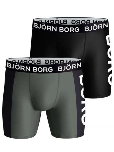 Björn Borg Performance Panel Boxer 2 Pack - Black/Grey