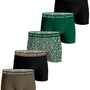Bjorn Borg Cotton Stretch Boxer 5 pack - Green/Black/Olive/Green Print