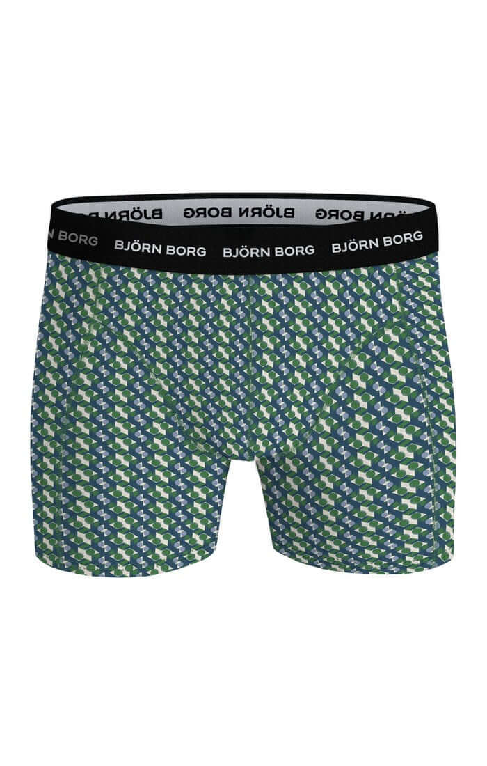 Björn Borg 5 Pack Cotton Stretch Boxers - Olive/Green/Grey/Black Print