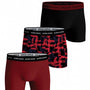 Bjorn Borg Cotton Stretch Boxer Trunks 3 Pack - Red, Black, Print