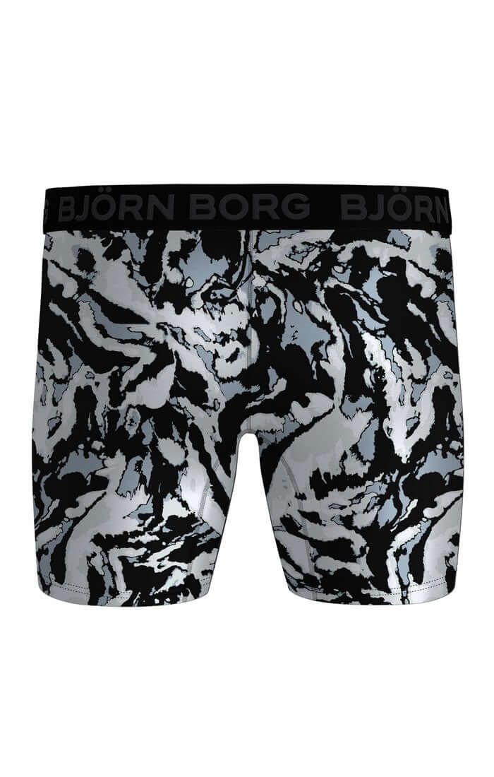 Björn Borg Performance Boxer 2 Pack - Black, Blue Print