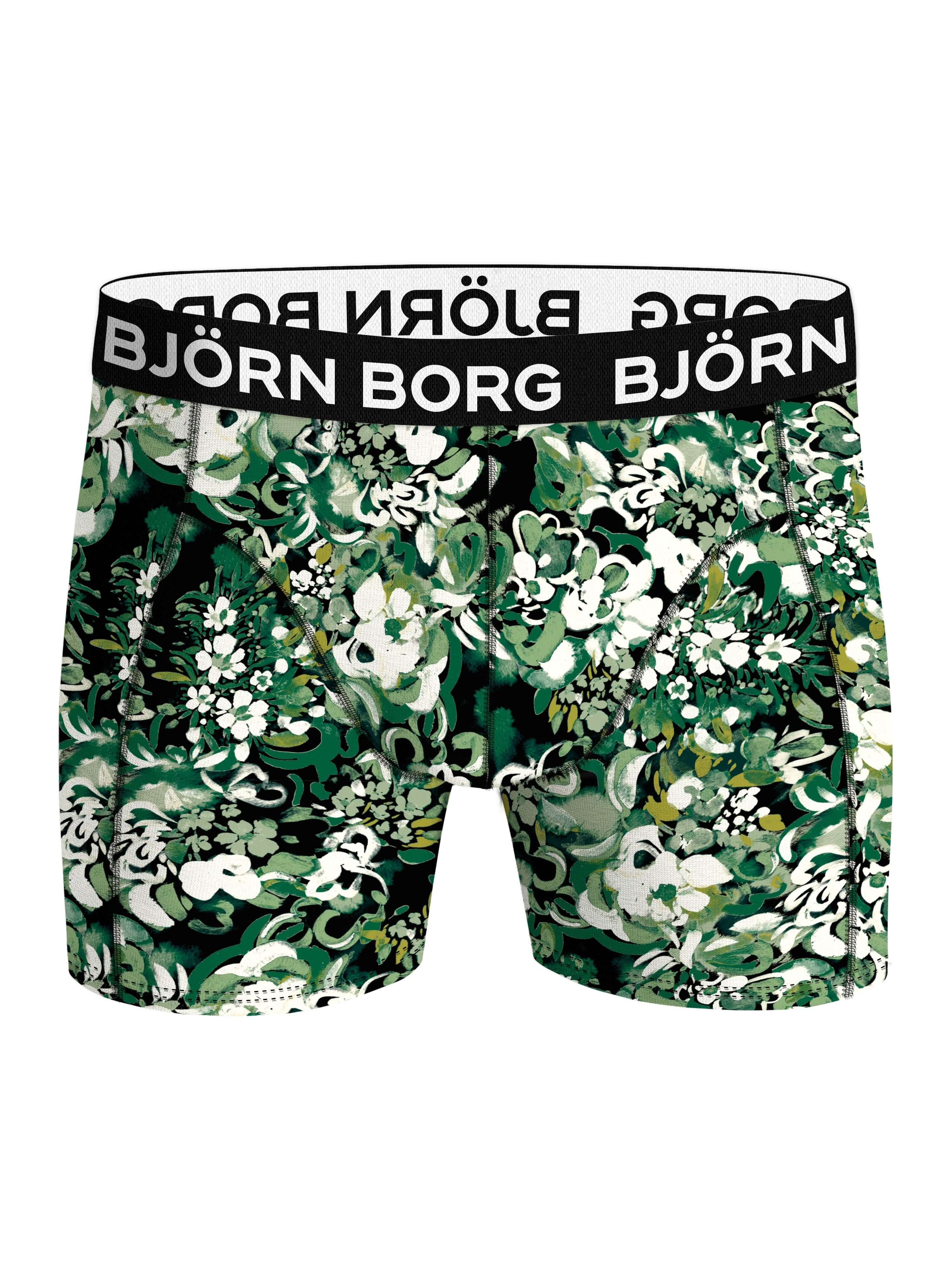 Björn Borg 3 Pack Cotton Stretch Boxers - Blue/Green Print/Olive