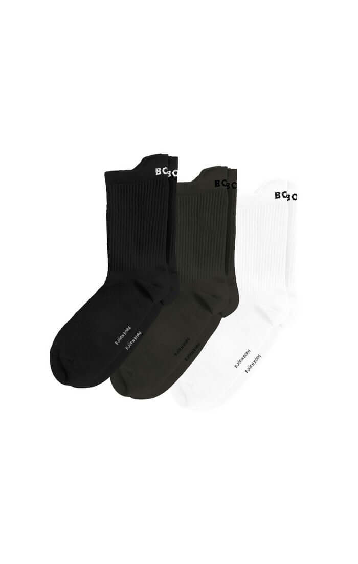 Bjorn Borg Sports Performance Ankle Socks 3-pack - Black, White, Grey