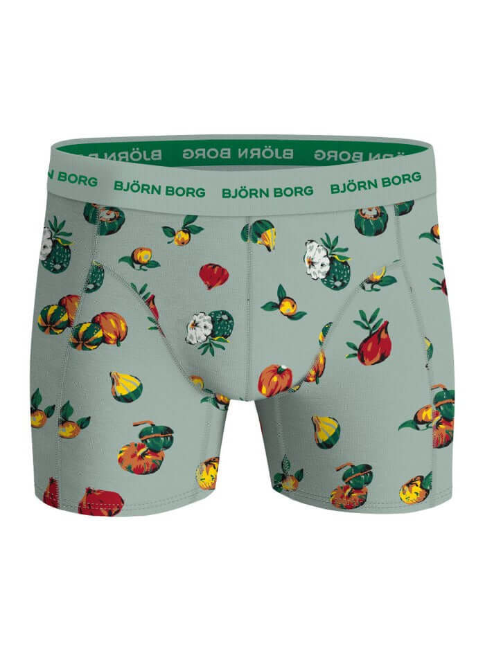 Björn Borg 3 Pack Cotton Stretch Boxers – Olive / Orange / Green Graphic