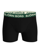 Björn Borg 3-Pack Cotton Stretch Boxers – Classic Black with Bold Multi Waistbands