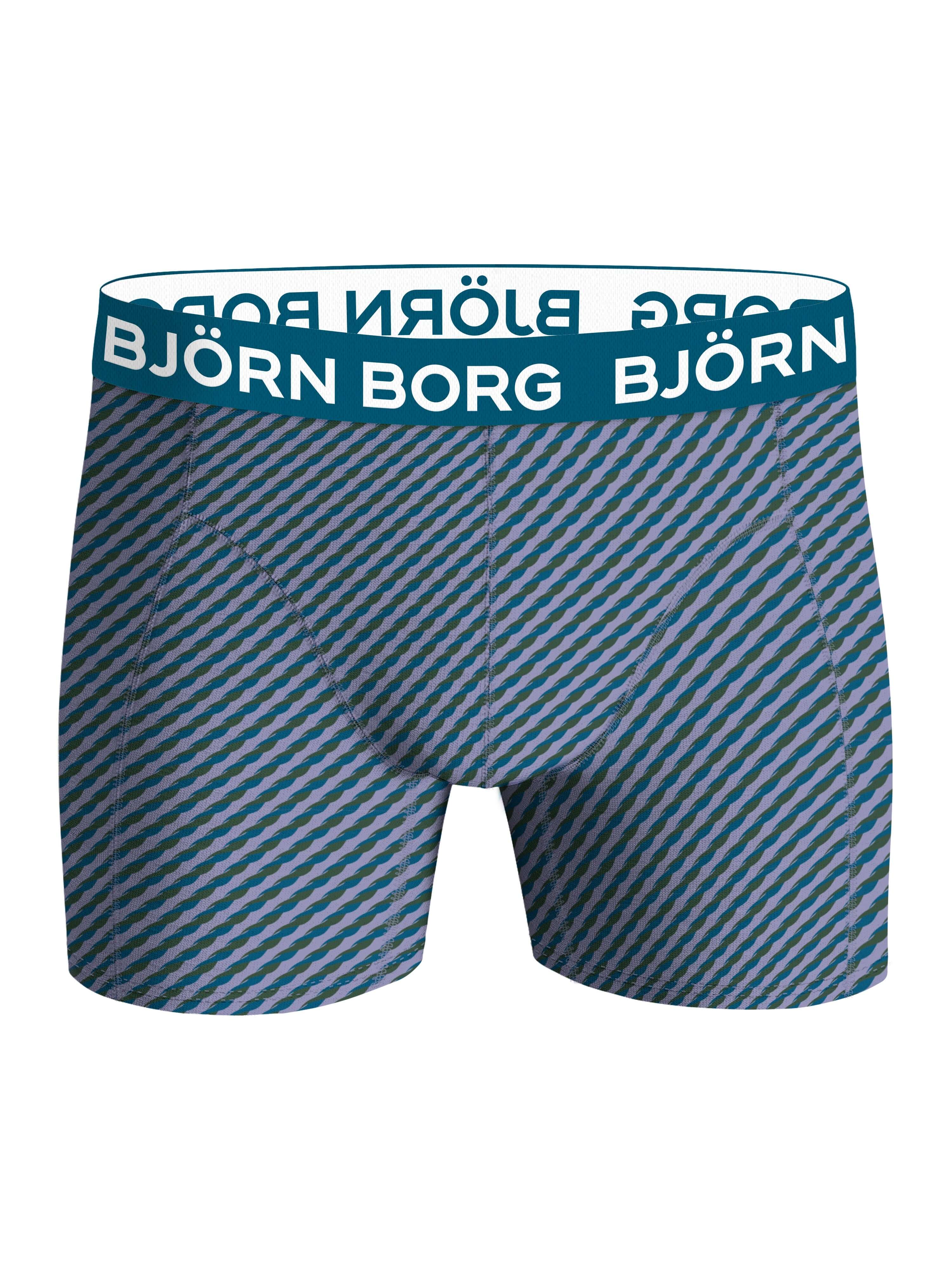 Björn Borg 3-Pack Cotton Stretch Boxers – Blue/Green Design
