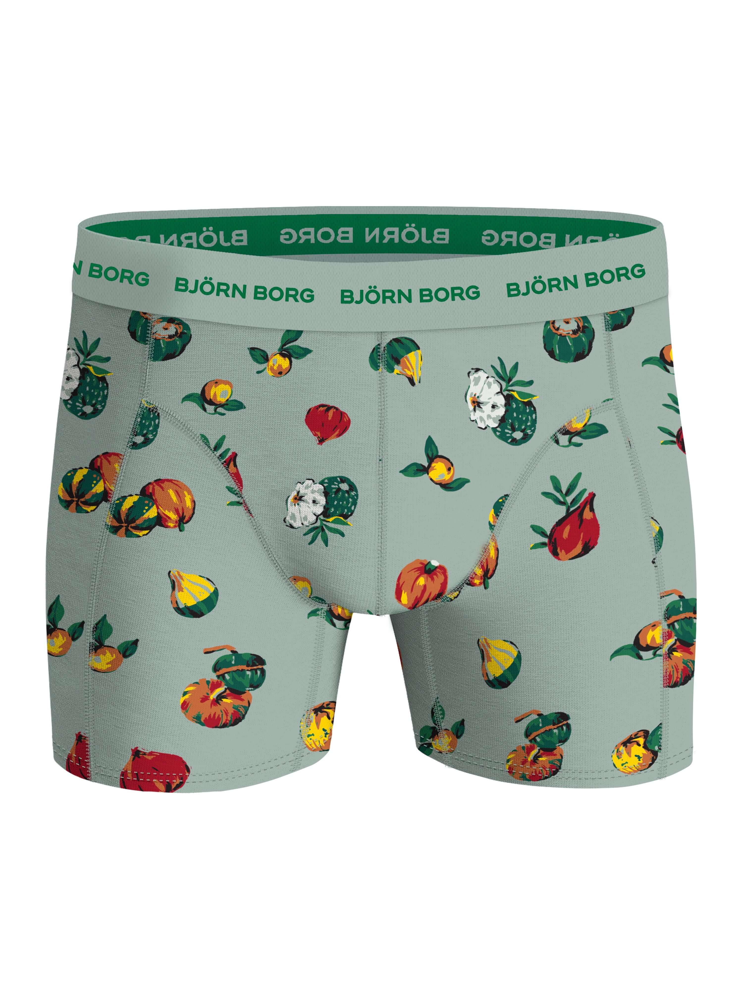 Björn Borg 5 Pack Cotton Stretch Boxers - Black, Green, Print, Orange