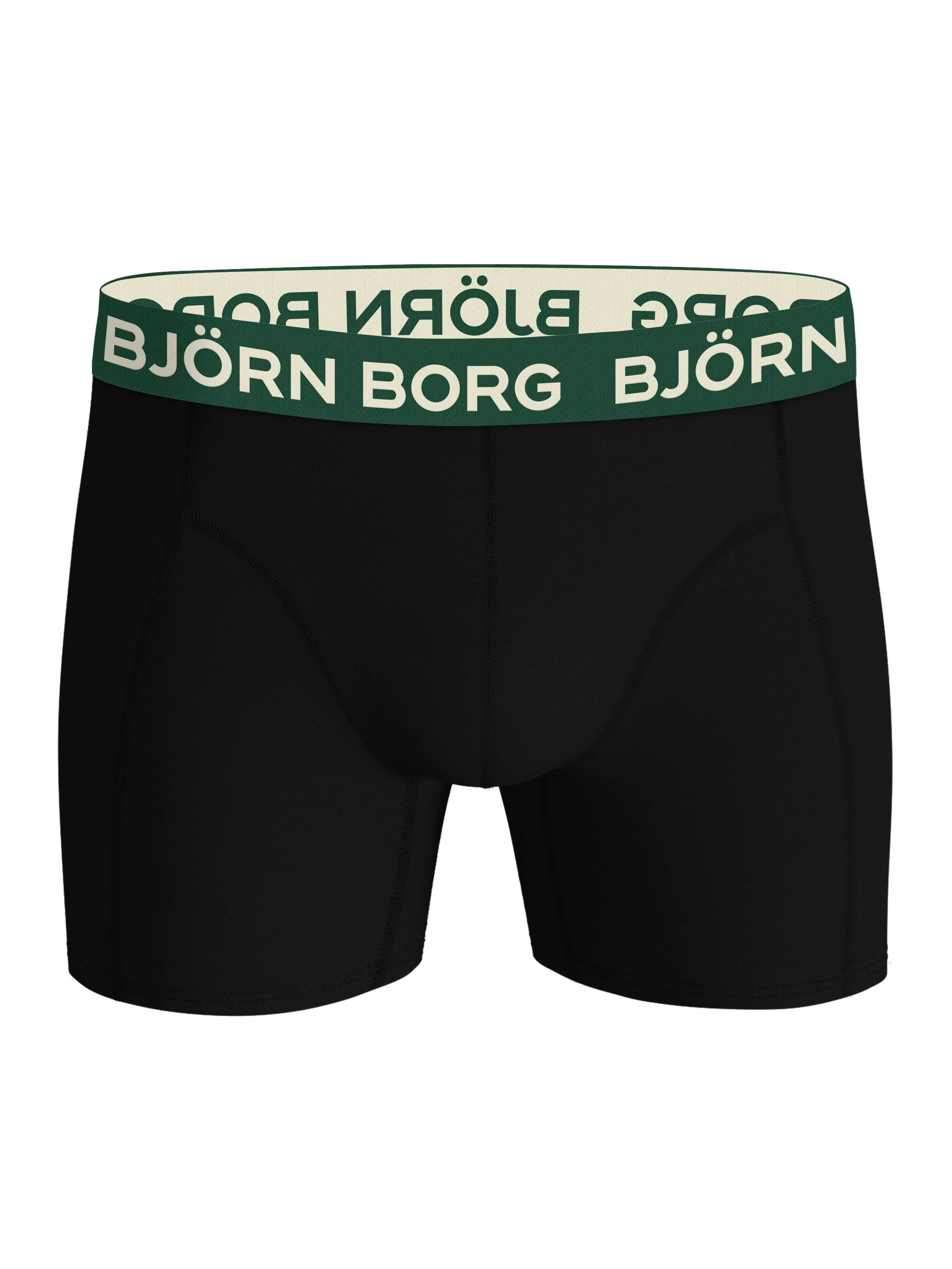 Björn Borg 5 Pack Cotton Stretch Boxers -Black, Green, Print, Red