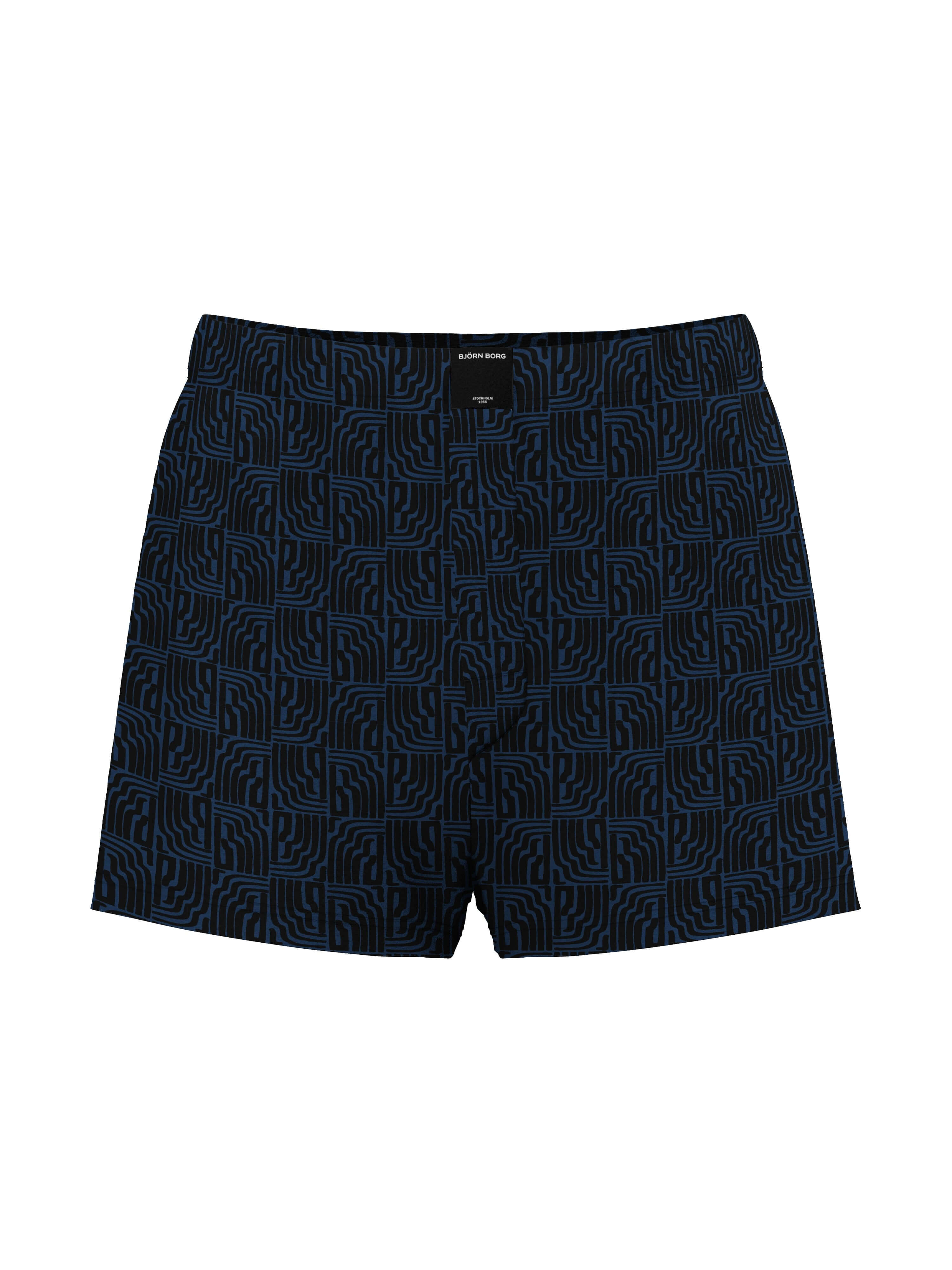Björn Borg Cotton Stretch Jersey Boxer Shorts 3-pack - Black, Blue, Print