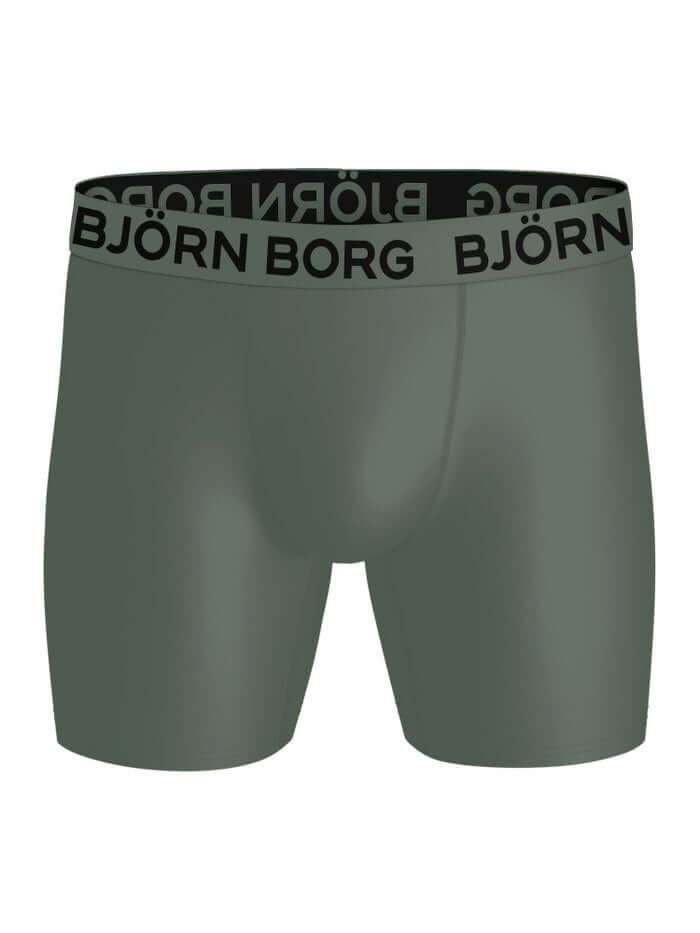 Björn Borg 3 Pack Sports Microfiber Boxers - Green, Print, Grey
