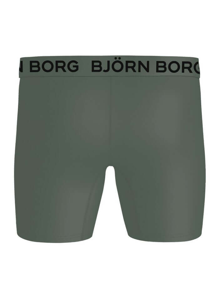 Björn Borg 3 Pack Sports Microfiber Boxers - Green, Print, Grey