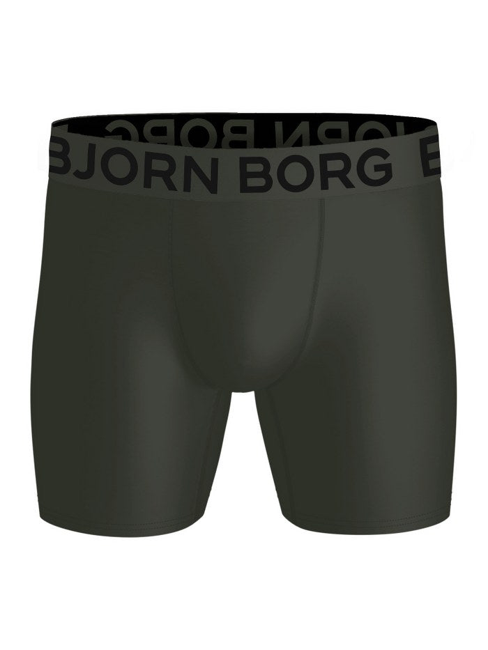 Björn Borg 3 Pack Sports Microfiber Boxers - Green, Print, Grey
