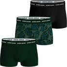 Björn Borg Cotton Stretch Trunks 3-pack - Black, Green, Print