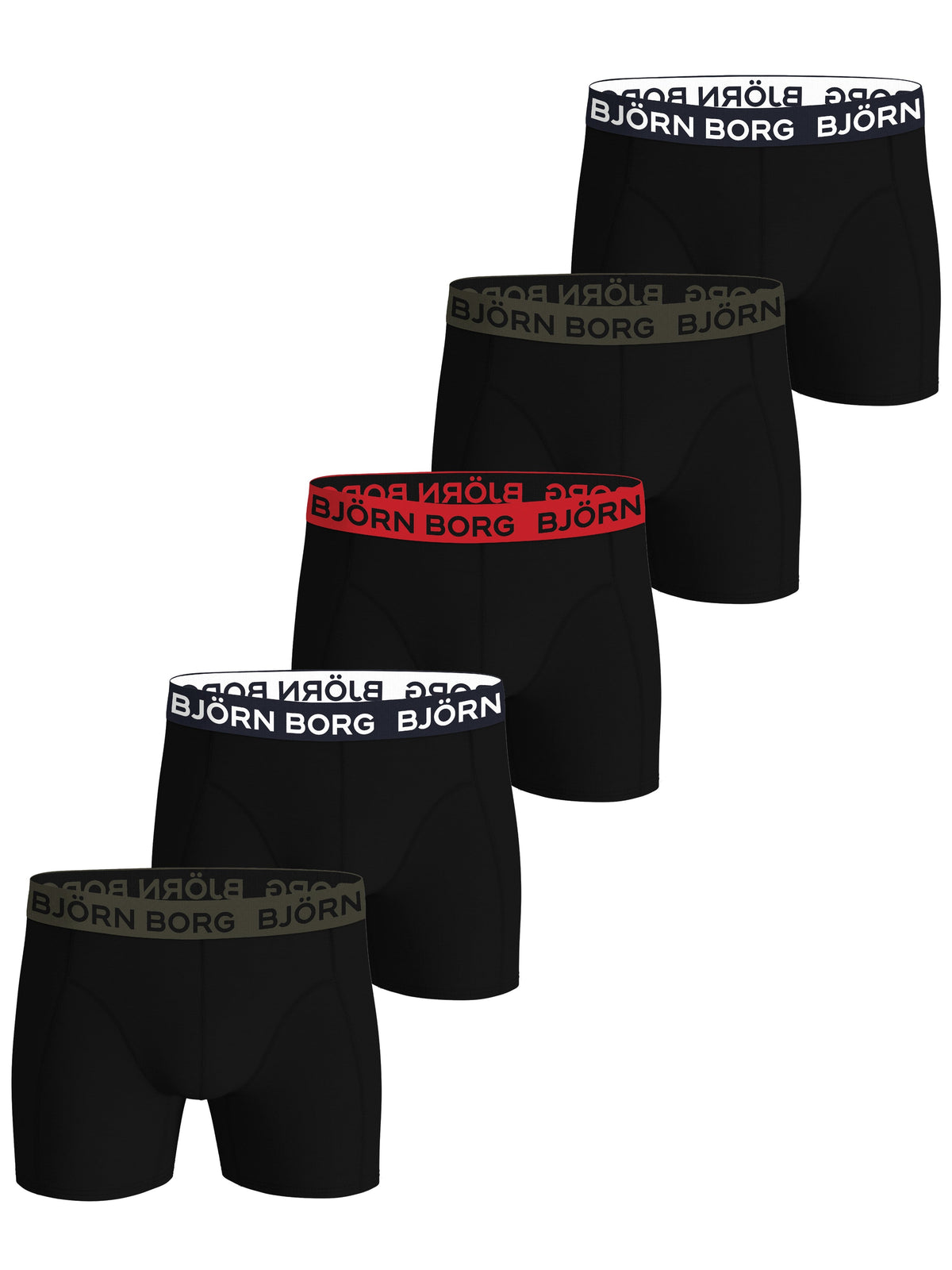 Björn Borg 5-Pack Cotton Stretch Boxer Briefs - Black Multi