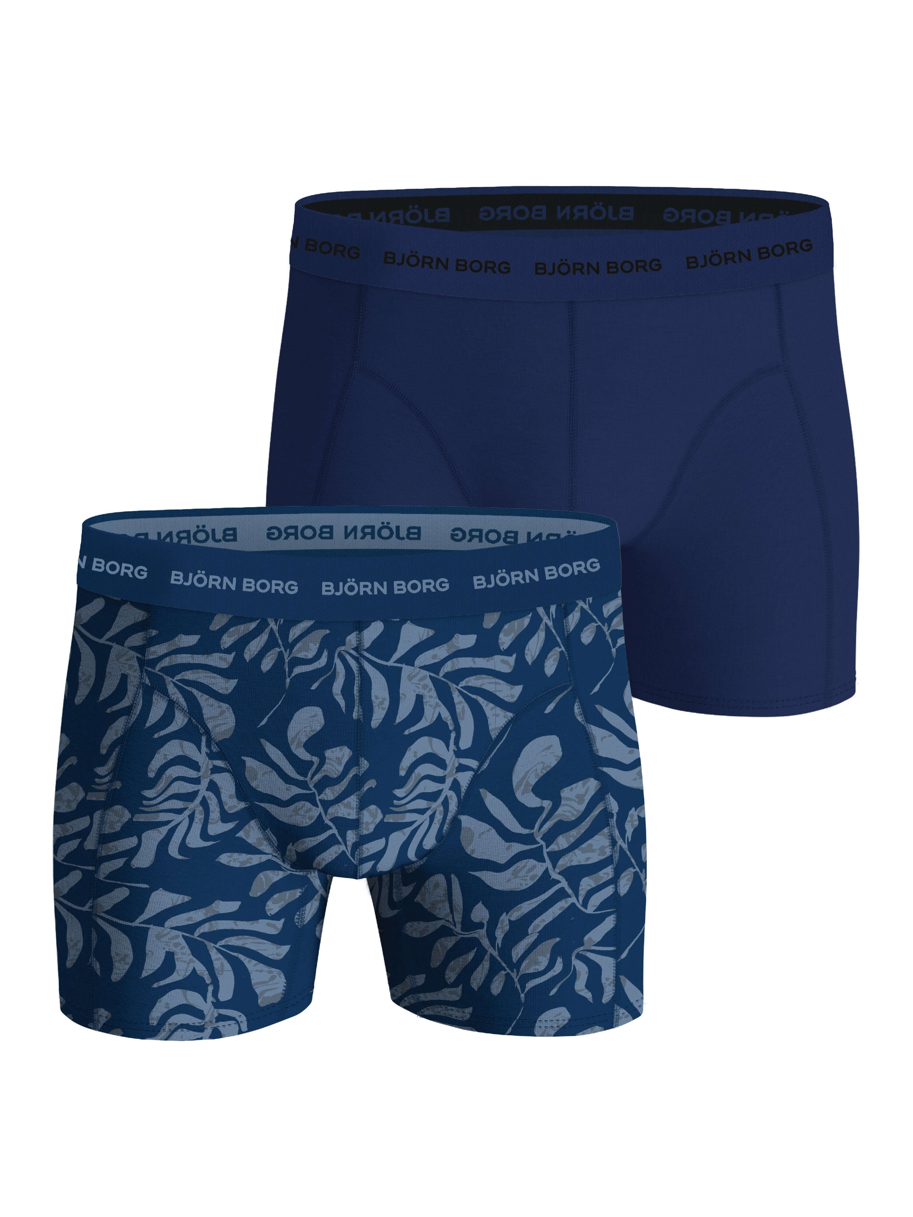 Björn Borg Men’s Stretch Cotton Boxer Shorts 2-Pack – Blue, Print