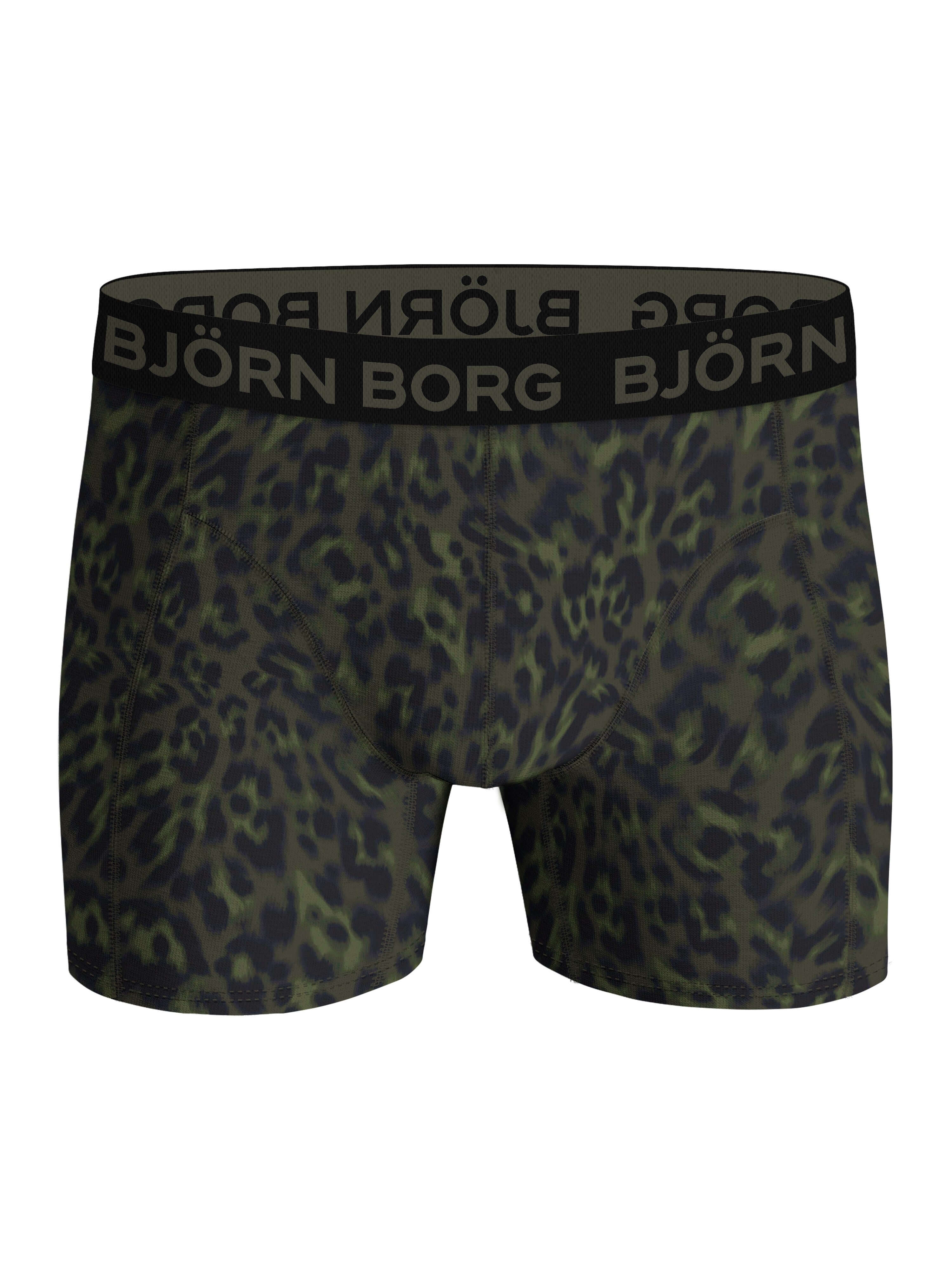 Björn Borg Men’s Stretch Cotton Boxer Shorts 2-Pack – Olive, Print