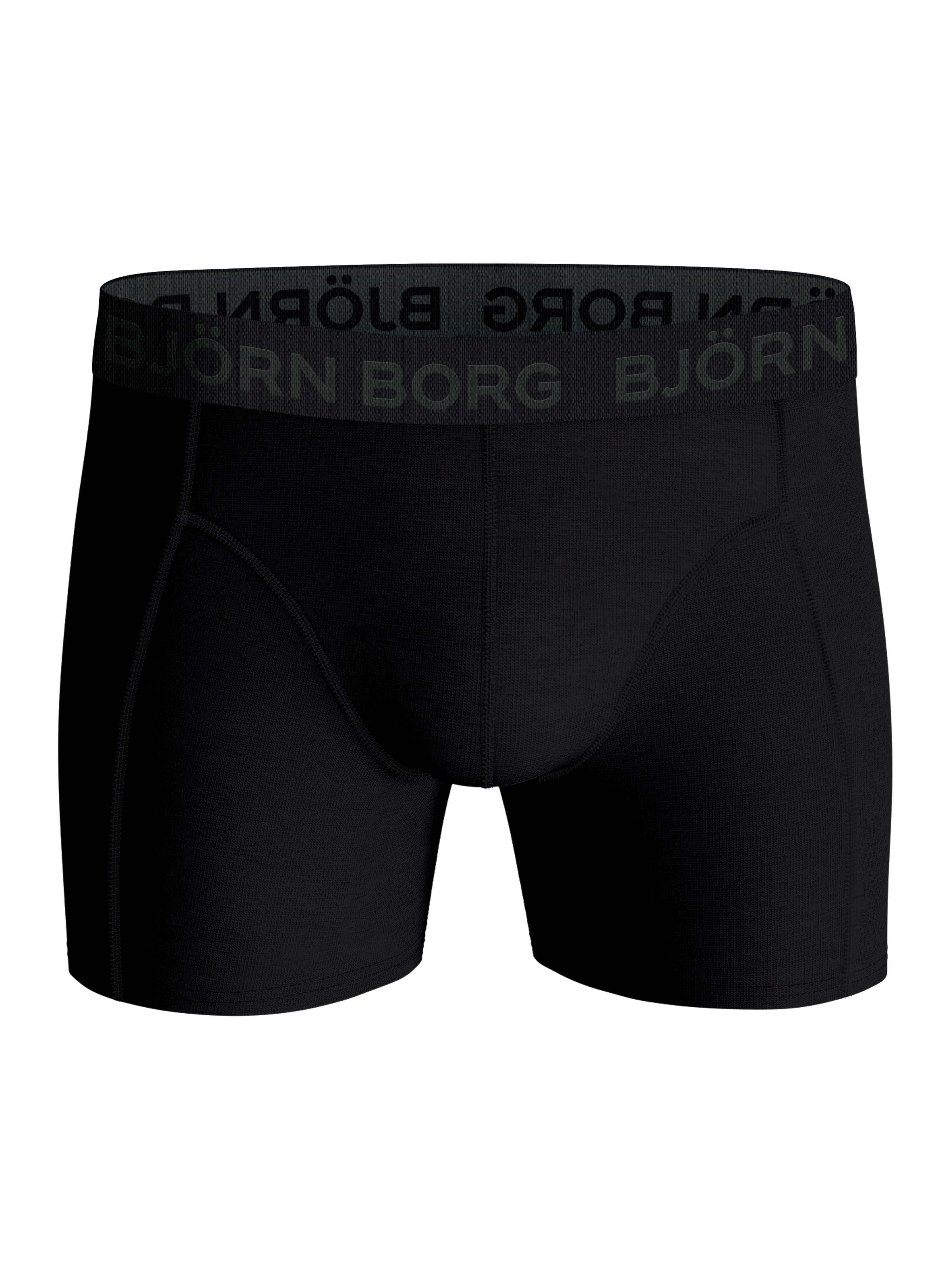 Björn Borg 3-Pack Cotton Stretch Boxers – Black / Green Print / Pink